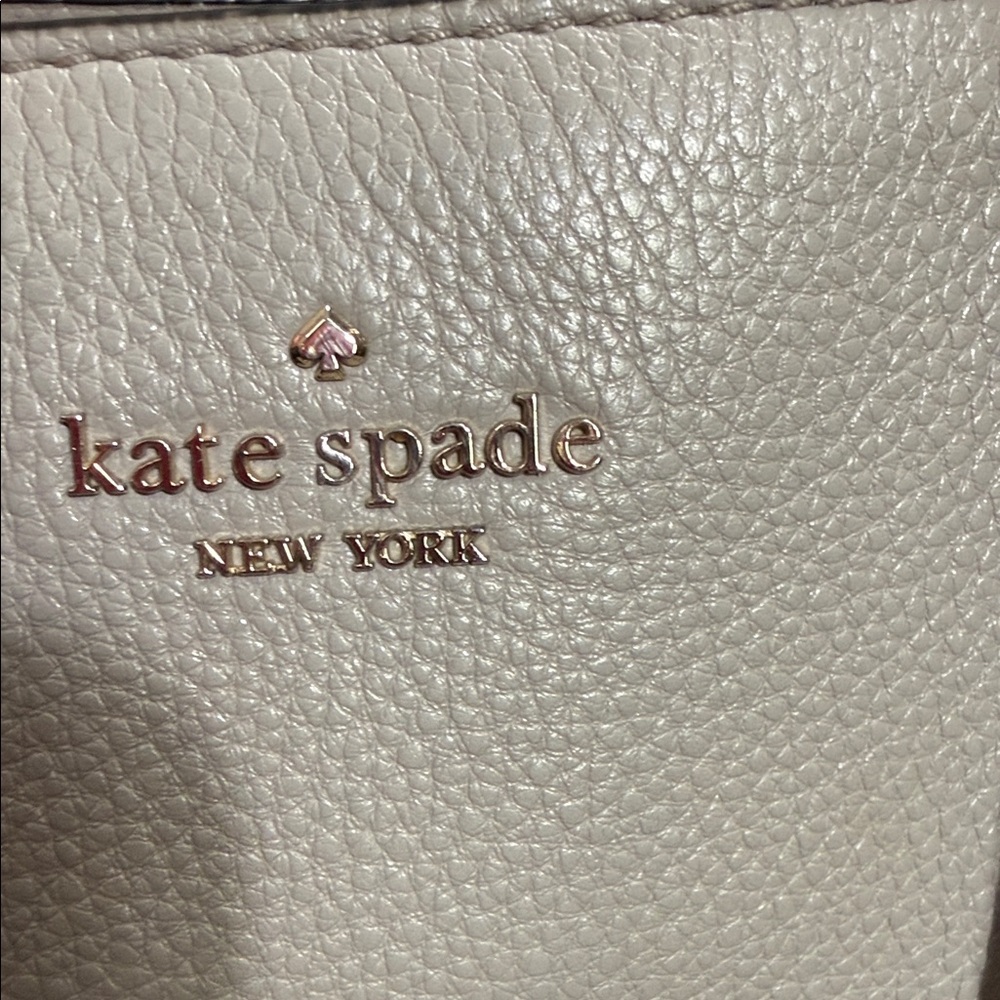 Kate Spade Pebbled Leather Colorblock Satchel in Gray/Cream/Black 🖤with Dust Bag - Picture 4 of 13